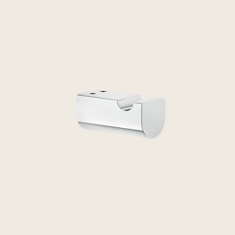 Gancio Appendino da Parete Cromo Rilievo Gessi montato a parete, vista del design e della finitura