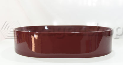 Nic Pin 001714 Lavabo Rettangolare Da Appoggio Colorato 55x37 Cm Ciliegia Lucido