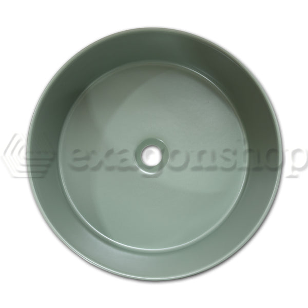 Nic Ovvio 001449 Lavabo Tondo Da Appoggio Colorato 45 Cm Salvia Matt