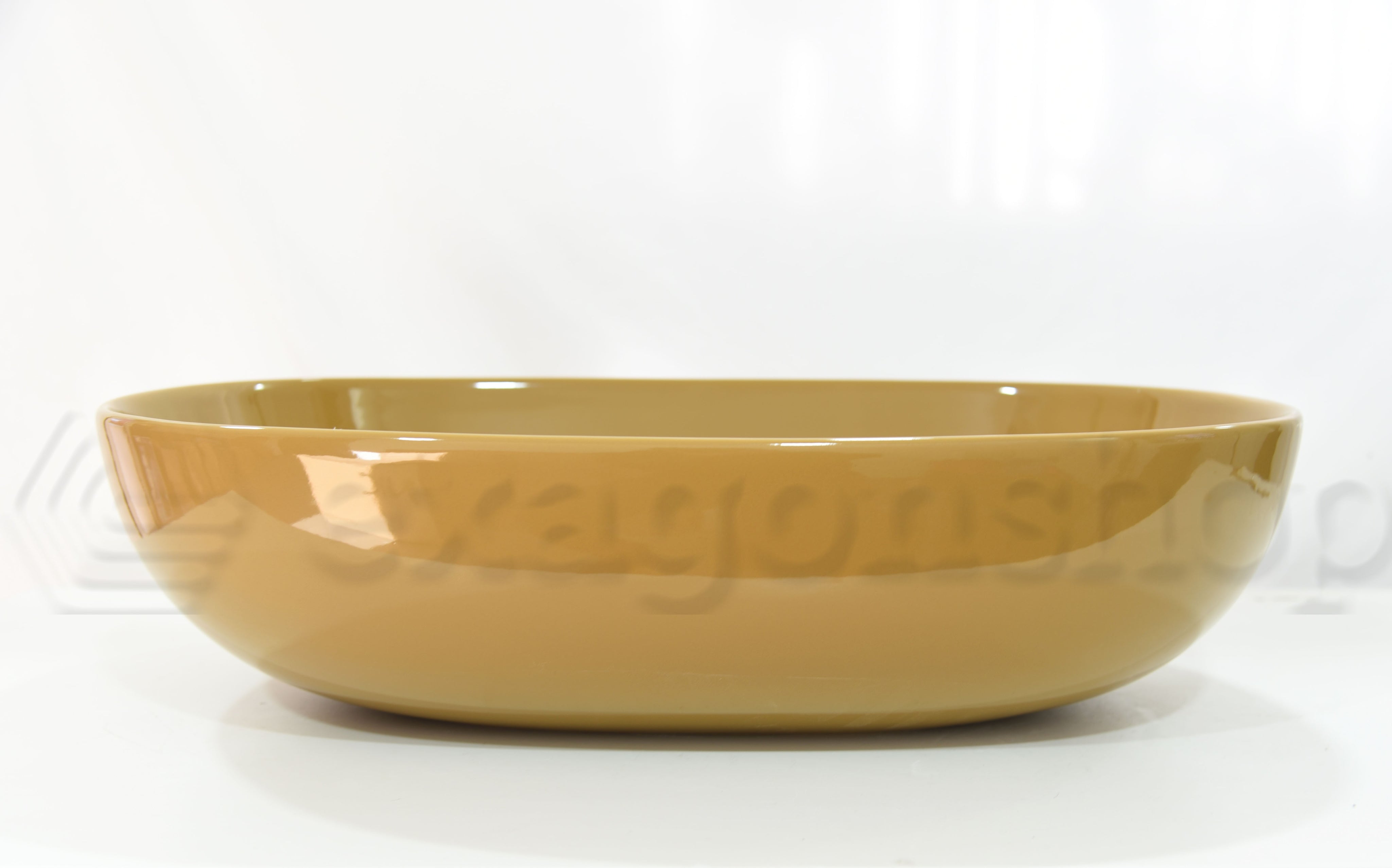 Lavabo 60x39 Da Appoggio Curry Lucido Milk Extreme Nic, vista laterale del profilo e della forma - Nic Design