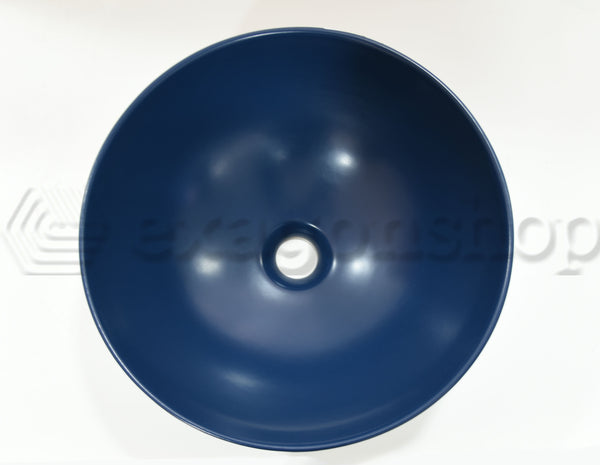 Lavabo 38 Cm a ciotola tondo Da Appoggio H 16 Colorato Indaco Matt Flavia 001034 Nic