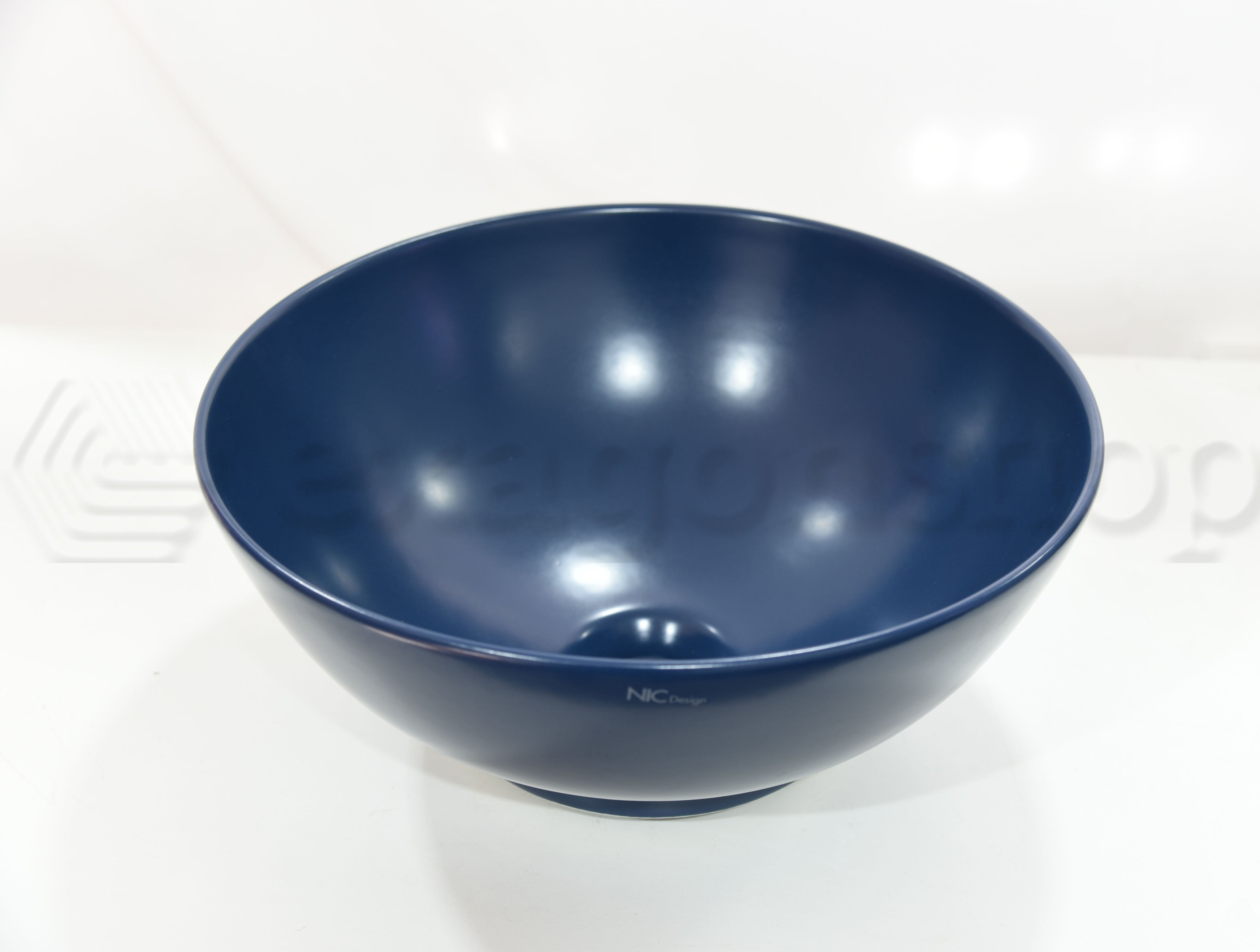 Ciotola lavabo 38 Cm da Appoggio Indaco Matt Flavia Nic, vista laterale del profilo e della forma - Nic Design