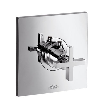 Set Esterno miscelatore doccia Termostatico con maniglia a croce senza corpo Incasso Cromo Hansgrohe AXOR Citterio 39715000