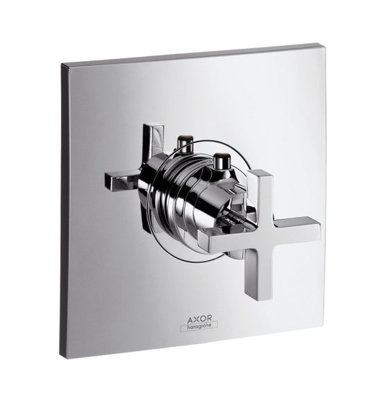 Set Esterno miscelatore doccia Termostatico con maniglia a croce senza corpo Incasso Cromo Hansgrohe AXOR Citterio 39715000