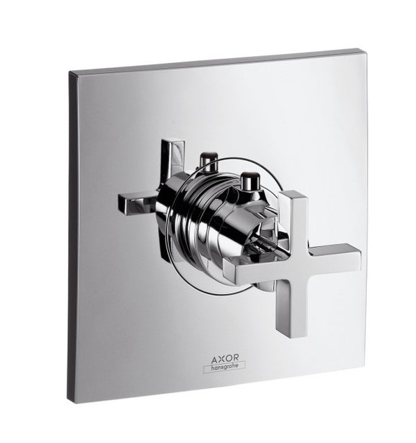 Set Esterno miscelatore doccia Termostatico con maniglia a croce senza corpo Incasso Cromo Hansgrohe AXOR Citterio 39715000