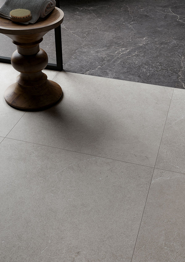 Cotto D'Este Lithos Pavimento Rivestimento 90x90 Cm 14 Mm Effetto Pietra Sabbiata Rettif. Gres Porcellanato Spessorato Carbon