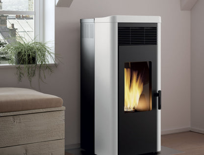 Royal Lea Air 120 Stufa A Pellet Ad Aria Con Top In Ceramica 12kw bianco