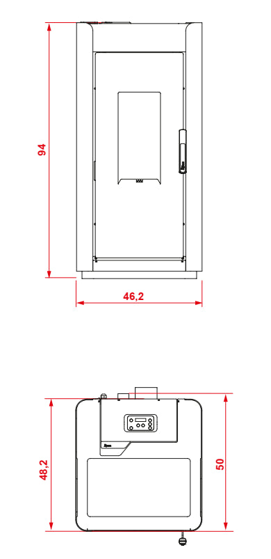 Royal Ilde Air 80 Stufa A Pellet Ad Aria 8 kw in Acciaio Bianco