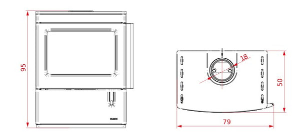 Palazzetti Nicole V2 Stufa A Legna ad aria 9 kw rivestimento in Ghisa