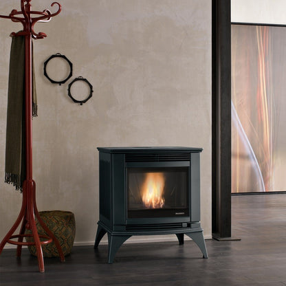 Stufa A Pellet Ecofire Ad Aria 9kw Programmabile in Ghisa Nero Palazzetti Cesare II 805708302