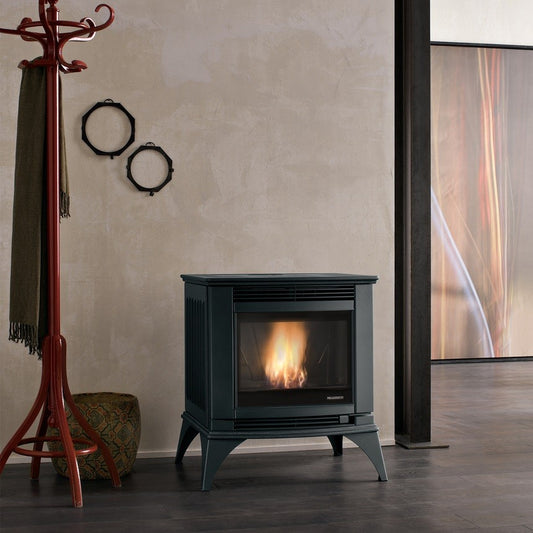 Palazzetti Cesare II Stufa A Pellet Ecofire Ad Aria 9kw Programmabile in Ghisa Nero 805708302