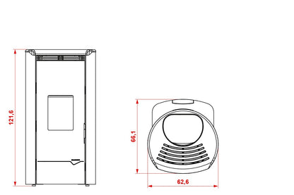 Stufa A Pellet Ecofire Ad Acqua o aria 26kw Con Top In Ghisa e Acciaio Bianco Palazzetti Jackie Idro 26 Acs