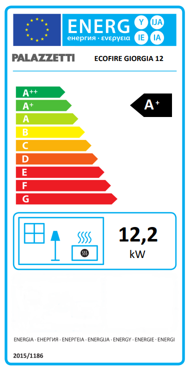 Schema tecnico di installazione di Palazzetti Giorgia 9 Pro 2 Ecofire Stufa A Pellet Ad Aria con canna fumaria