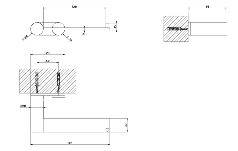 Porta Rotolo A Parete steel brushed Gessi, dettaglio ravvicinato del materiale e dell'aggancio
