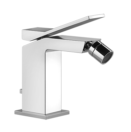 Gessi Rettangolo K Miscelatore bidet cromo, dettaglio ravvicinato della finitura e del marchio