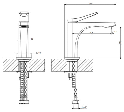 Gessi Rilievo Miscelatore Lavabo Senza Scarico Cromo 59002