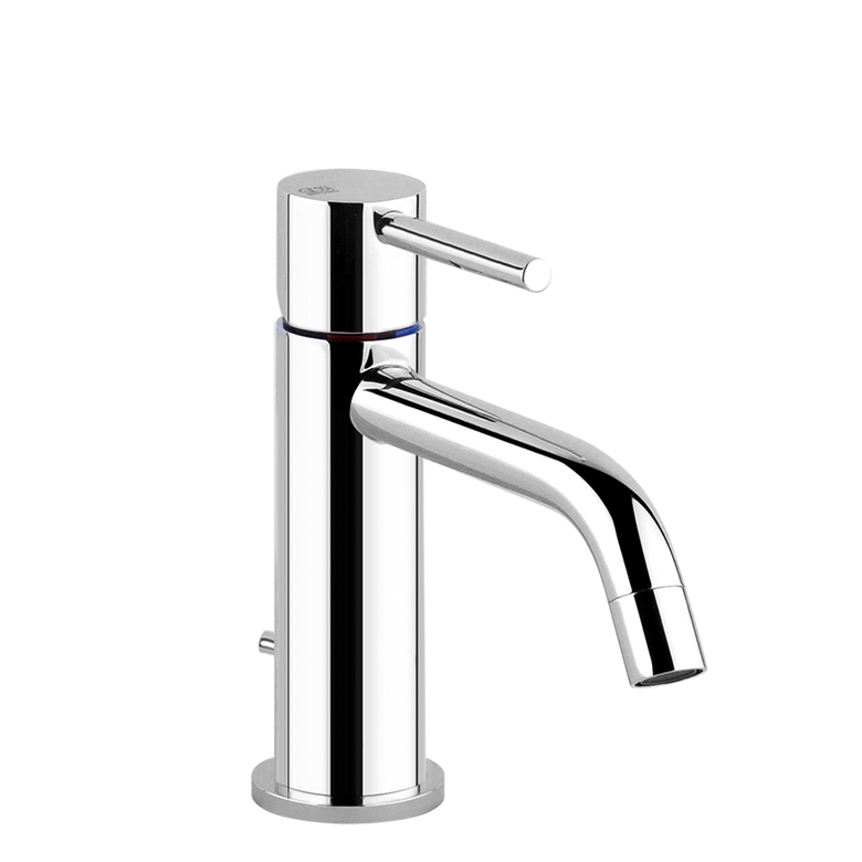Gessi Via Tortona Miscelatore Lavabo monocomando Con ambientato su piano bagno con accessori - Emporio Gessi