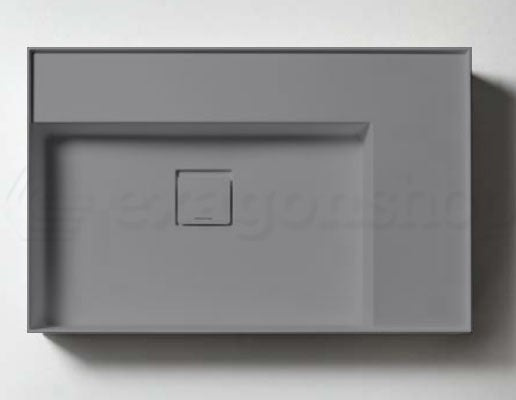 Antonio Lupi Graffio M72 Lavabo 72x47 senza foro In, vista frontale su sfondo bianco - Antonio Lupi Design