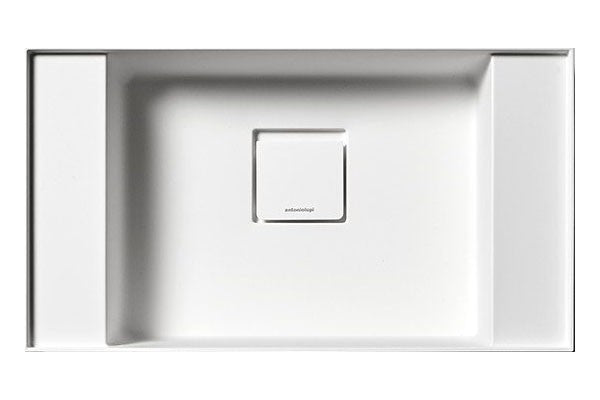 Antonio Lupi Graffiom30 Lavabo 54x30 Da Appoggio In Flumood, vista frontale su sfondo bianco - Antonio Lupi Design