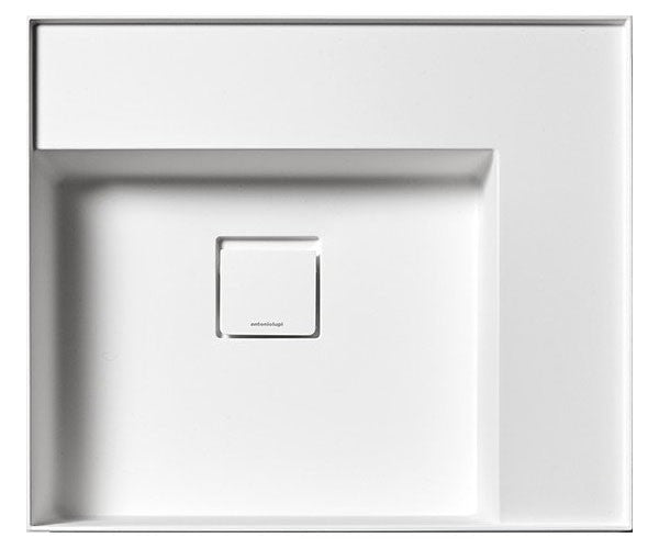 Antonio Lupi Lavabo 54x47 Da Appoggio In Flumood Bianco, vista frontale su sfondo bianco - Antonio Lupi Design