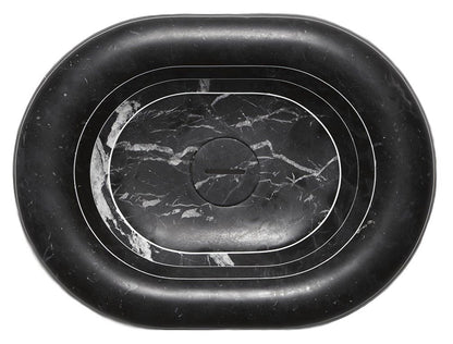 Antonio Lupi Rigati Lavabo Ovalo 45x60 Cm In Nero Marquinia