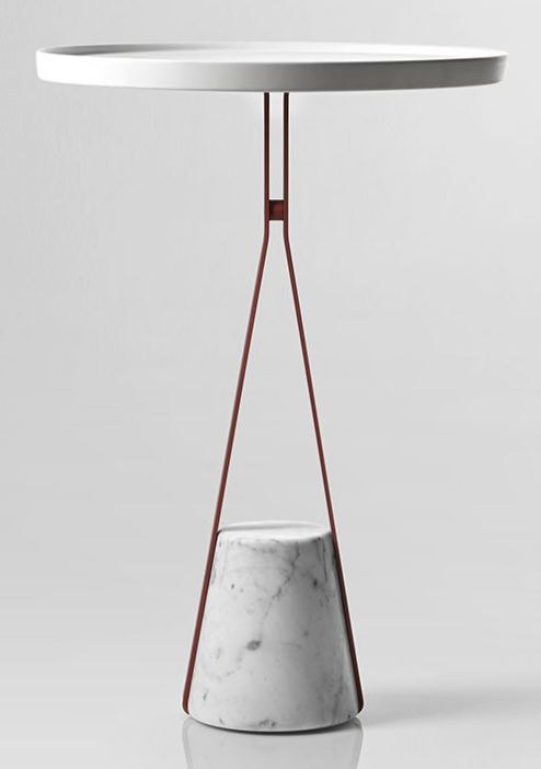 Antonio Lupi Halo2b Tavolino 40 Cm in marmo di carrara e, dettaglio ravvicinato dei materiali - Antonio Lupi Design
