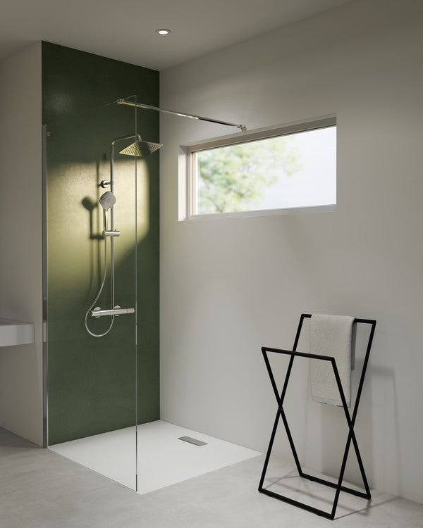 Piatto Doccia 100x80 Rettangolare 25 mm Filo e Sopra ambientato in box doccia con pareti in vetro
