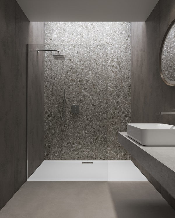Piatto Doccia 120x80 Rettangolare 25 mm Filo e Sopra Pavimento e Su Rialzo In Acrilico Bianco Ultraflat New T446901 Ideal Standard