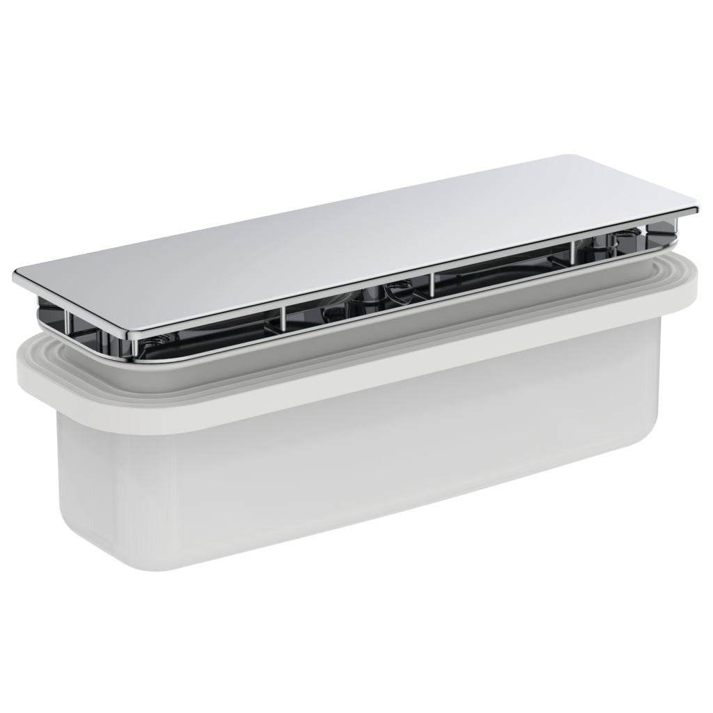 Piletta Rettangolare Con Copripiletta  Cromo Per Piatti Doccia Ultraflat New T4493aa Ideal Standard