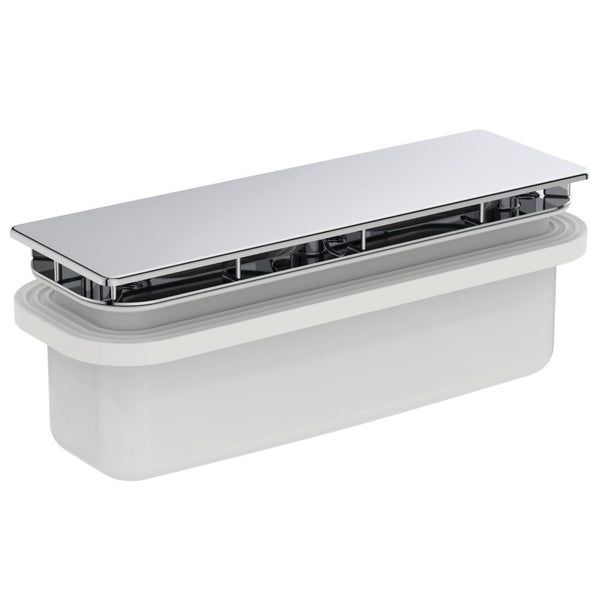 Piletta Rettangolare Con Copripiletta  Cromo Per Piatti Doccia Ultraflat New T4493aa Ideal Standard