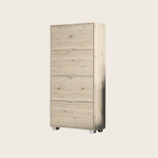 Capri scarpiera salvaspazio 76x30 con 4 ante a ribalta H 155 olmo chiaro