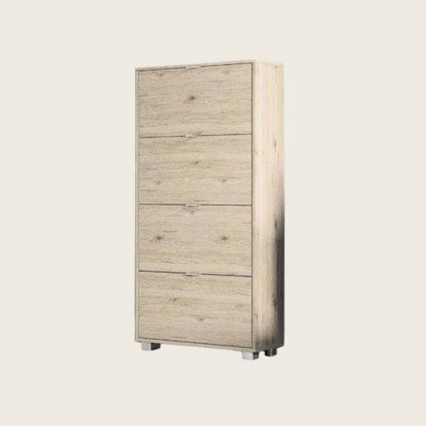 Capri scarpiera salvaspazio 76x30 con 4 ante a ribalta H 155 olmo chiaro