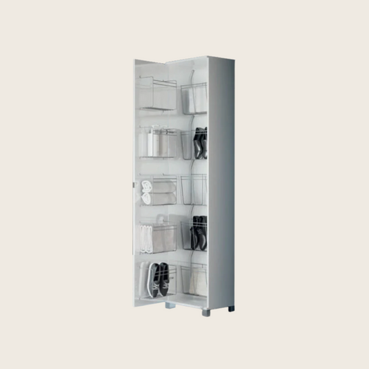 Scarpiera 42x32 con specchio H 190 bianco lucido Capri