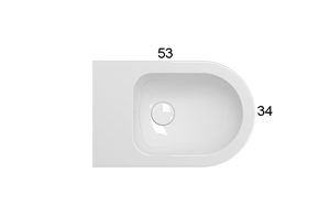 Globo Mode Bidet Sospeso in ceramica Bianco lucido, vista laterale del profilo e della forma - Ceramica Globo