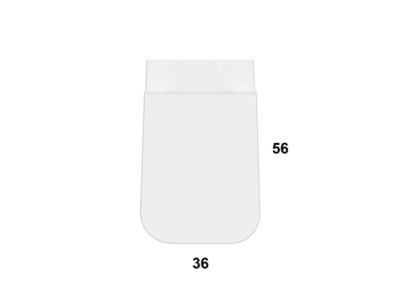 Ceramica Globo Stone Vaso Sospeso Senza Brida senza sedile, vista laterale del profilo e della forma