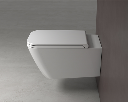 Ceramica Globo Stone Vaso Sospeso Senza Brida senza sedile, vista frontale su sfondo bianco
