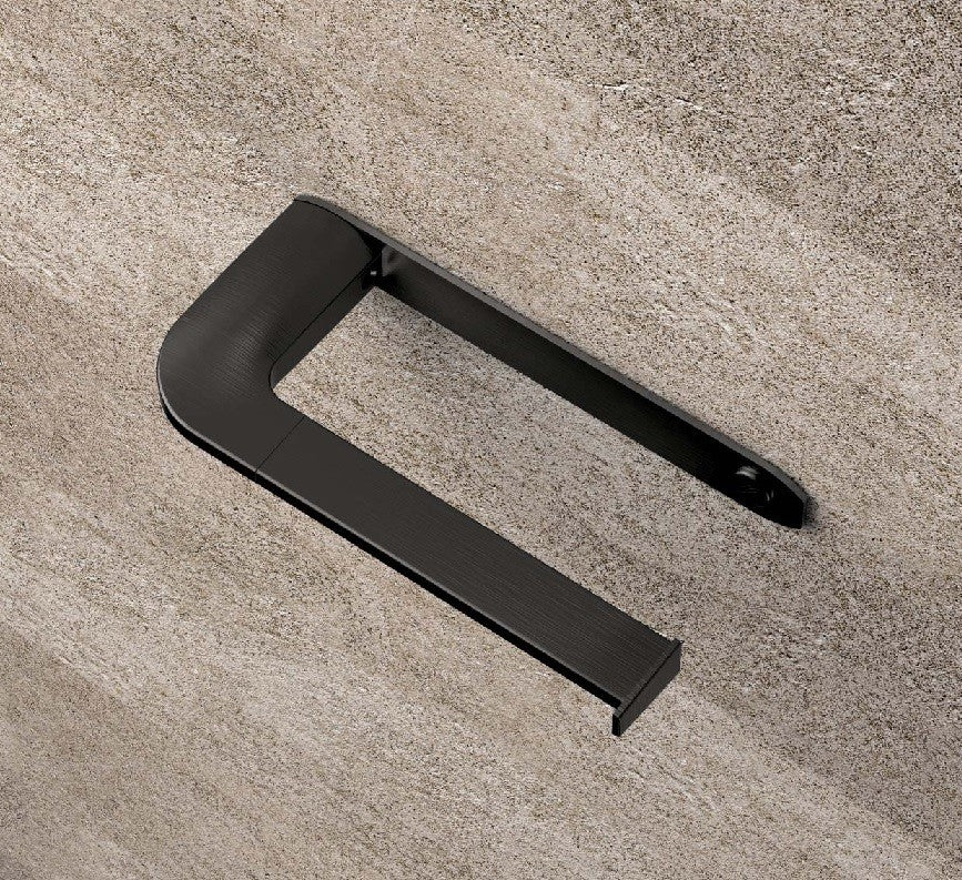 Colombo design Trenta Porta Rotolo wc a muro Nero Opaco montato a parete, vista del design e della finitura