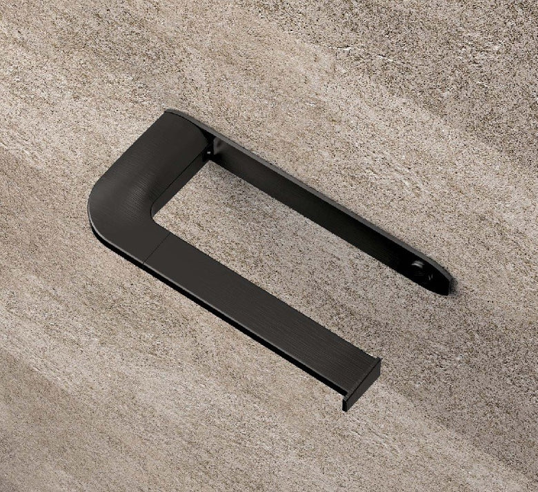 Colombo design Trenta Porta Rotolo wc a muro Nero Opaco montato a parete, vista del design e della finitura