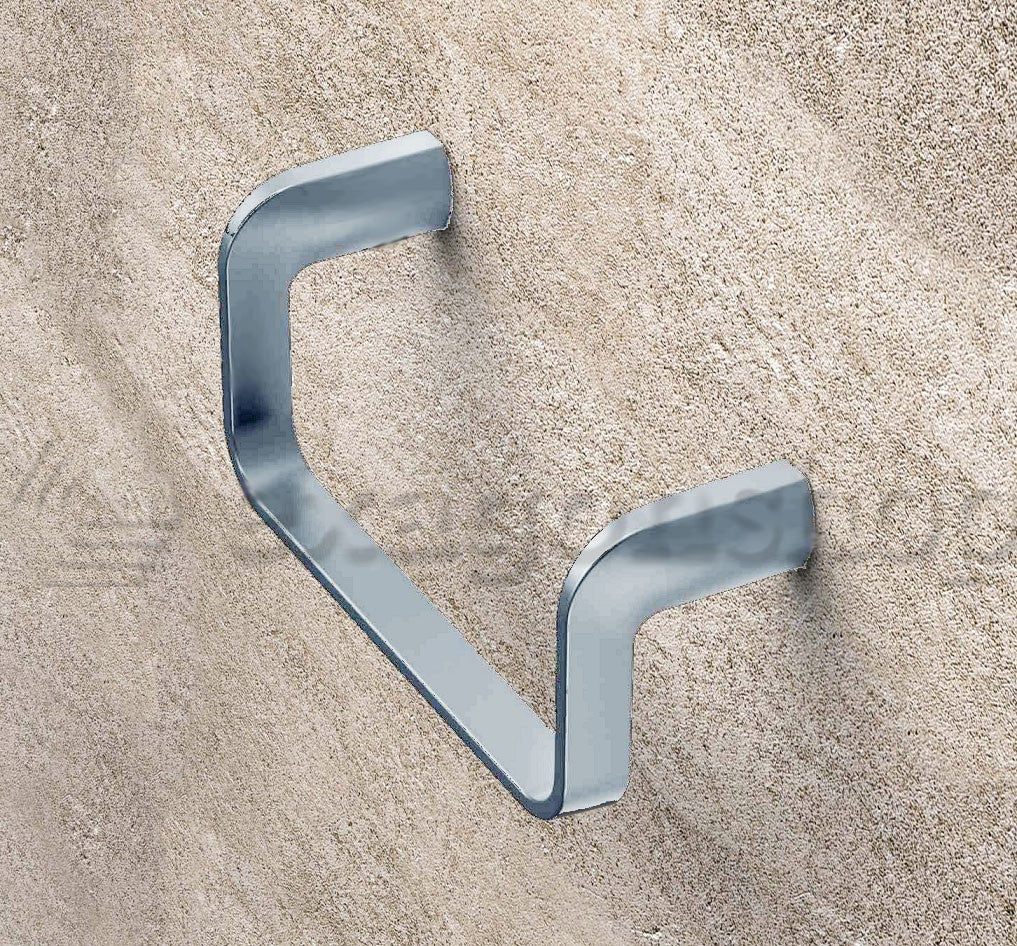 Colombo design Trenta Porta Salvietta Ad Anello Cromo montato a parete, vista del design e della finitura
