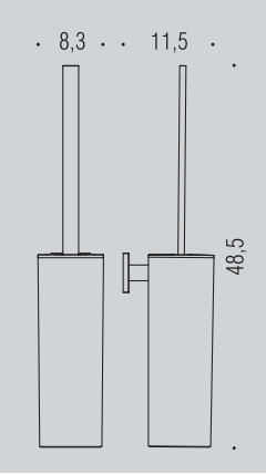 Colombo basiq porta scopino a muro nero opaco b37070nm, dettaglio ravvicinato del materiale e dell'aggancio - Colombo Design