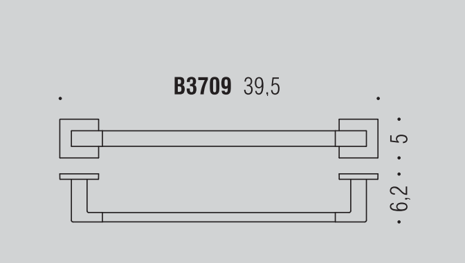 Colombo BasicQ Portasciugamani 39 cm a muro Nero Opaco, dettaglio ravvicinato del materiale e dell'aggancio - Colombo Design