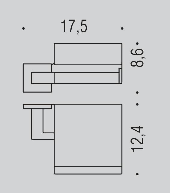 Colombo design basiq b37910nm porta rotolo coperto in, dettaglio ravvicinato del materiale e dell'aggancio
