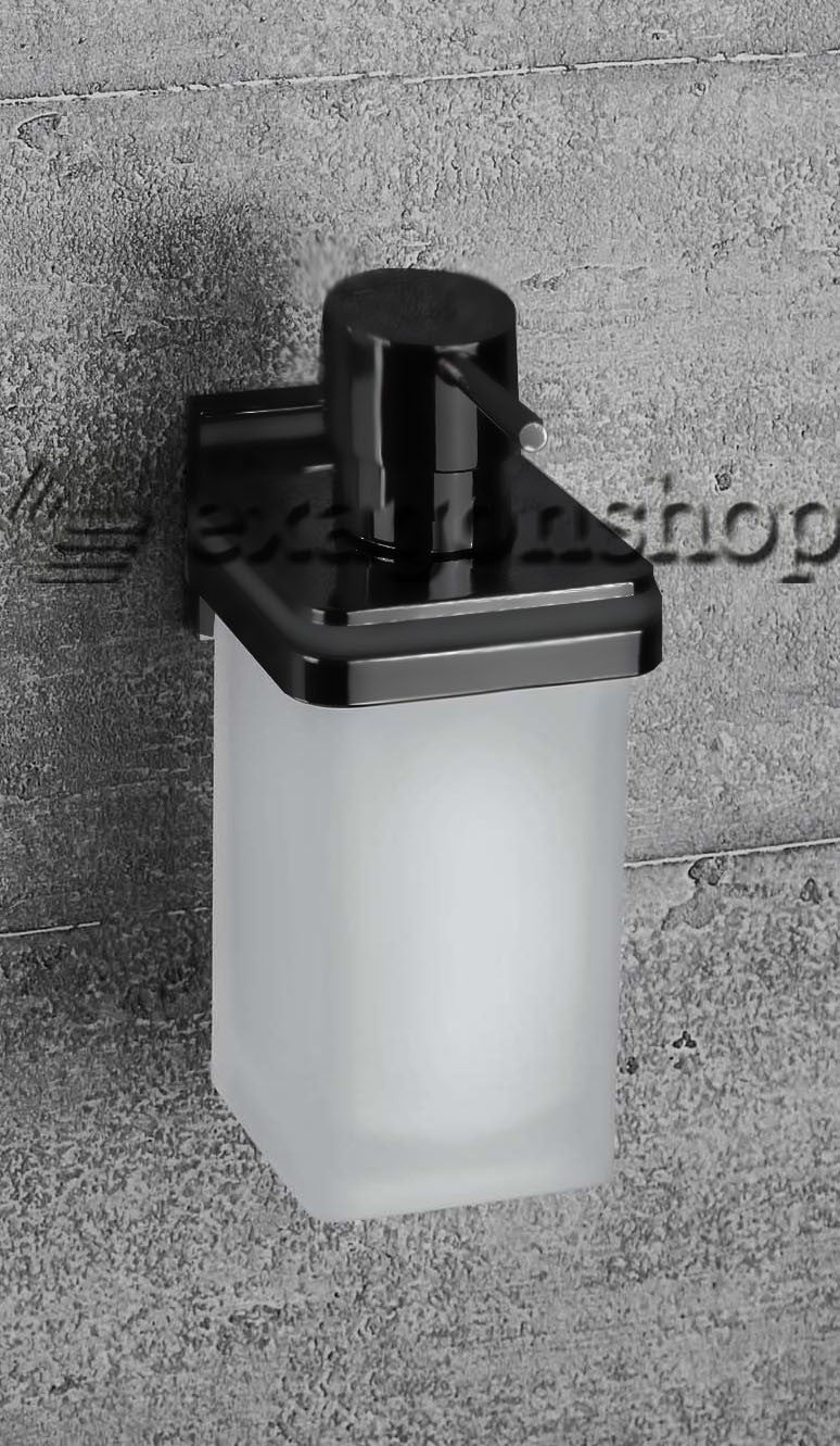 Colombo Design Basiq dispenser portsapone liquido a muro in in vetro acidato e opaco montato a parete, vista del design e...