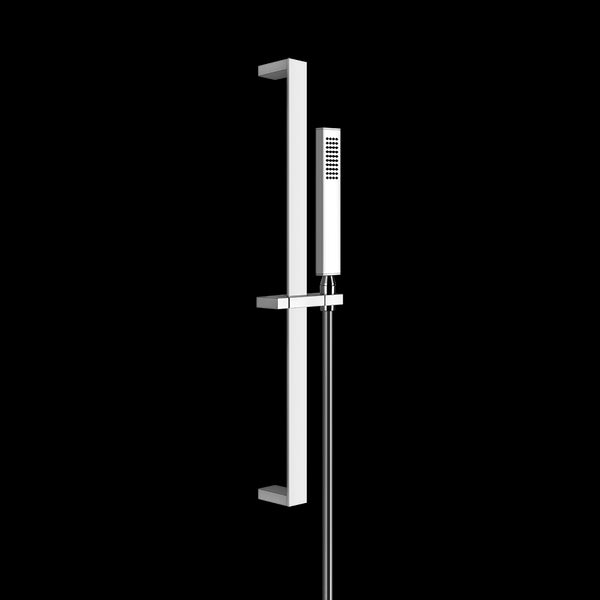 Asta saliscendi doccia con doccetta anticalcare e flessibile 150 cm Cromo Rettangolo 20145 Gessi