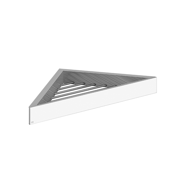 Portasapone angolare Doccia Cromo Rettangolo Gessi Cromo Lucido installato in bagno moderno con ante in vetro temperato