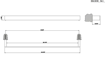 Porta asciugamani 60 Cm a muro cromo Rettangolo 20903 Gessi