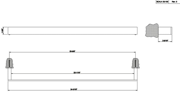 Porta asciugamani 60 Cm a muro cromo Rettangolo 20903 Gessi