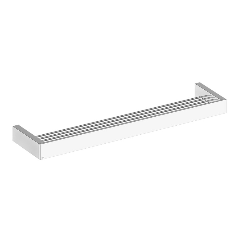 Mensola portaoggetti 60 cm rettangolare cromo Rettangolo installato in bagno moderno con ante in vetro temperato