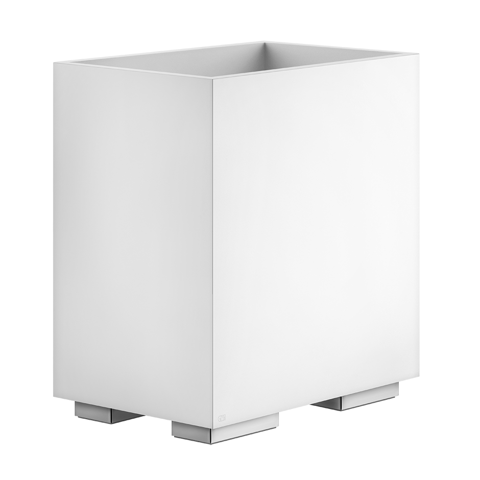 Cestino gettacarta da bagno bianco Cromo Rettangolo Gessi montato a parete, vista del design e della finitura