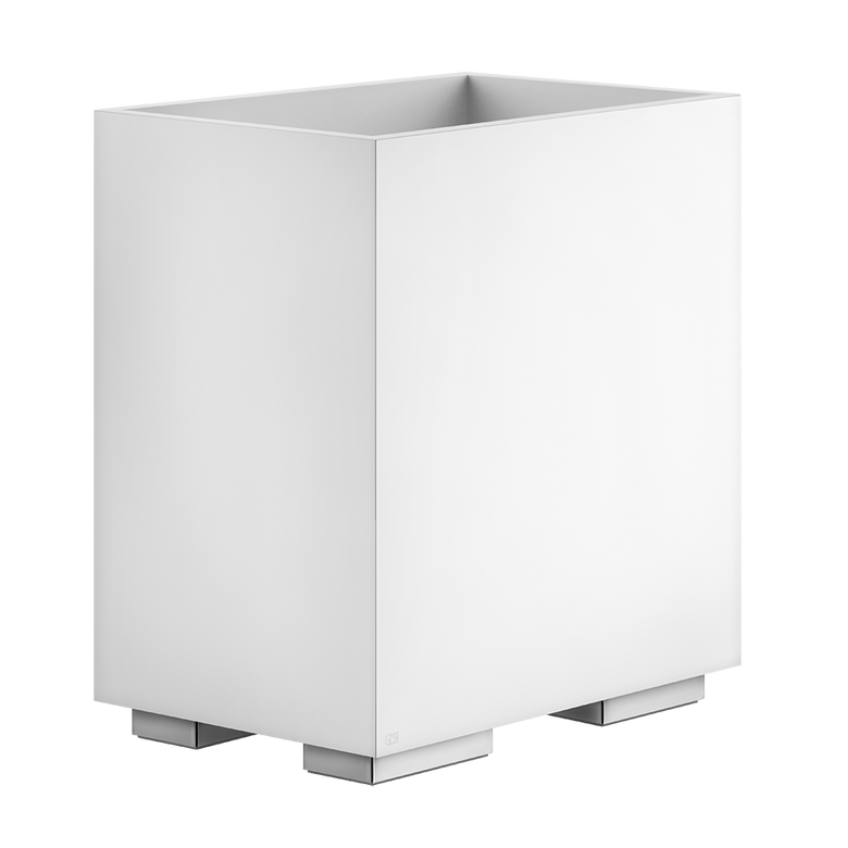 Cestino gettacarta da bagno bianco Cromo Rettangolo Gessi montato a parete, vista del design e della finitura